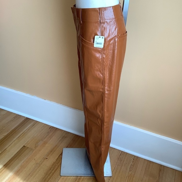 FREE PEOPLE Star Crossed Lovers Faux Leather Pants Size 8 - Picture 5 of 14